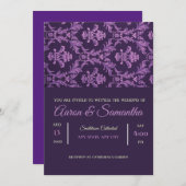 パープルゴシックウェディング招待状 招待状 (正面/裏面)
