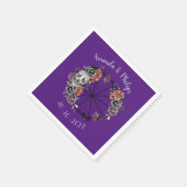 パープルゴシックスカルバラリースハロウィン結婚ズ スタンダードカクテルナプキン (角)