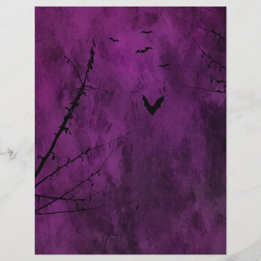 パープルゴシックハロウィーンスクラップブック紙 (正面)