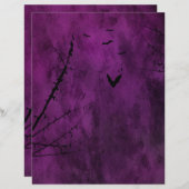 パープルゴシックハロウィーンスクラップブック紙 (正面/裏面)