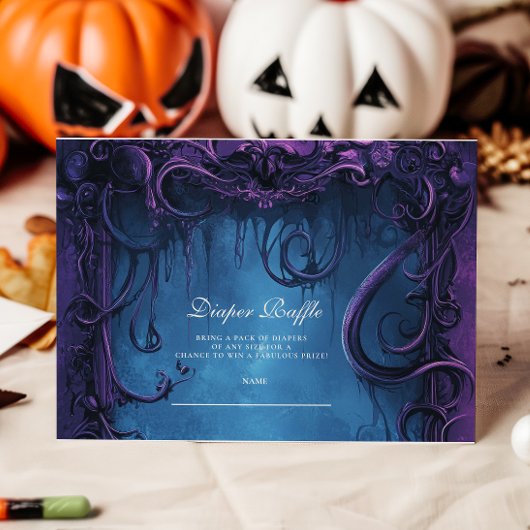 パープルゴシックファンタジーハロウィーンディパーラッフル エンクロージャーカード