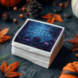 パープルゴシックファンタジーハロウィーンベビーシャワー スタンダードカクテルナプキン