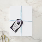 パープルゴシックフローラベビーシャワーメッセージカード ギフトタグ (より糸付き)