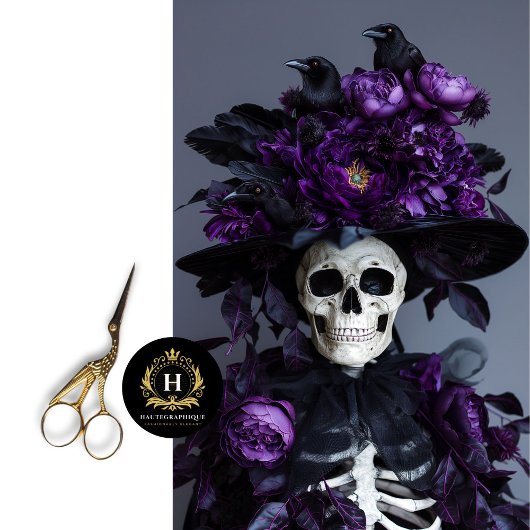 パープルゴシックレイヴン骨格スカルの切り離し 薄葉紙