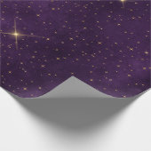 パープルゴシック金ゴールド星包み紙 ラッピングペーパー (角)