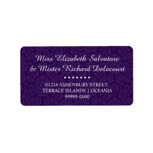 パープルゴシッビクトリアンク結婚住所 シール (正面)