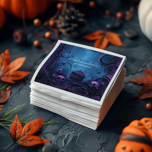 パープルゴシッ不気味クワン誕生日 スタンダードカクテルナプキン