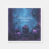 パープルゴシッ不気味クワン誕生日 スタンダードカクテルナプキン (正面)