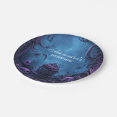 パープルゴシッ不気味クワン誕生日 ペーパープレート (アングル)