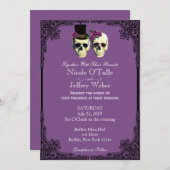 パープルゴススカル ウェディング 招待状 (正面/裏面)