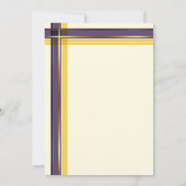 パープルゴールデンイエロープレイド結婚式招待状 招待状 (裏面)