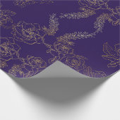 パープルゴールデンバラ パターン（の模様が）ある ラッピングペーパー (角)