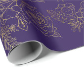 パープルゴールデンバラ パターン（の模様が）ある ラッピングペーパー (ロールコーナー)