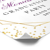 パープルゴールデンフローラ歓迎の卒業式パーティー ポスター (角)