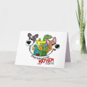 パープルゴールデンレトリエバーバレンタインズデイカード シーズンカード (裏面)