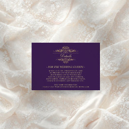 パープルゴールデン結婚ラグジュアリーのエンクロージャカード エンクロージャーカード