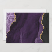 パープルゴールドアゲートスクリプトウェディング 招待状 (裏面)