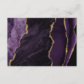 パープルゴールドアゲートスクリプト結婚式の詳細 エンクロージャーカード (裏面)