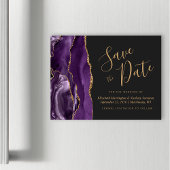 パープルゴールドアゲートダークマグネットSave the Date