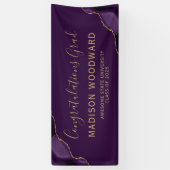 パープルゴールドアゲートプラムおめでとう卒業お祝い 横断幕 (縦)