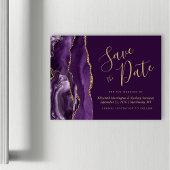パープルゴールドアゲートプラムマグネット式Save the Date