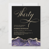 パープルゴールドアゲート 30歳 サーティー バースデー パーティー 招待状 (正面)
