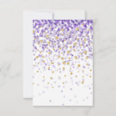 パープルゴールドコンフェッティベイビーシャワーブック 赤ちゃんのための本 招待状 (裏面)