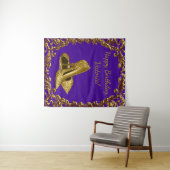 パープルゴールドシューズ バースデーパーティー M 背景 タペストリー (インサイチュ(横))