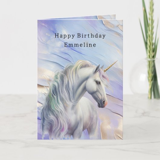 パープルゴールドドリームユニコーンゴールドスパークル カード (正面)