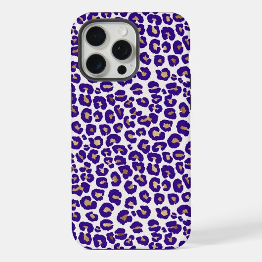 パープルゴールドヒョウ柄 iPhoneケース (裏面)