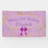 パープルゴールドフォイル50誕生日 横断幕 (横)