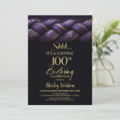 パープルゴールドブレイド100歳の誕生日サプライズパーティー 招待状 (スタンド正面)