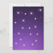 パープルゴールド子供の裏庭映画の夜の誕生日 招待状 (裏面)