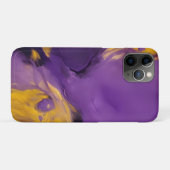 パープルゴールド抽象画 Case-Mate iPhoneケース (裏面(横))