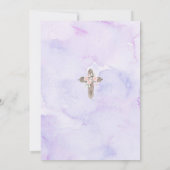 パープルゴールド水彩クレスト ファーストコミュニオン 招待状 (裏面)