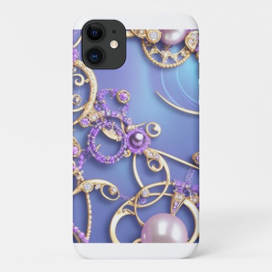 パープルゴールド装飾デザイン Case-Mate iPhoneケース (裏面)