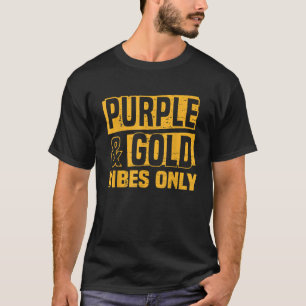 パープルゴールド ゲームデイ グループ 高校フットボール用 Tシャツ