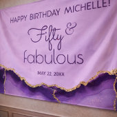 パープルゴールド フィフティ アンド ファビュラス 50歳の誕生日 横断幕