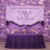パープルゴールド フィフティ アンド ファビュラス 50歳の誕生日 横断幕