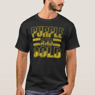 パープルゴールド フットボール試合の日Tシャツ ホームチーム Tシャツ