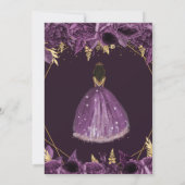 パープルゴールド フラワータン プリンセス キンセアニエラ 招待状 (裏面)