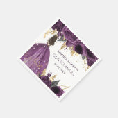 パープルゴールド フローラル プリンセス キンセアニエラ スタンダードカクテルナプキン (角)
