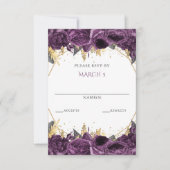 パープルゴールド フローラル プリンセス キンセアニエラ 出欠カード (正面)