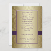 パープルゴールド 50周年 結婚記念日 ご招待 招待状 (裏面)