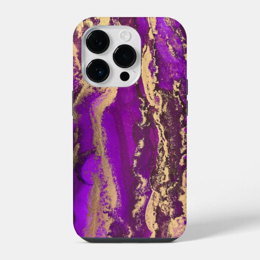 パープルゴールドiPhone 14 Proケース iPhoneケース (裏面)