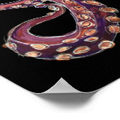 パープルサイケデリック深いシークラーケン ポスター (角)