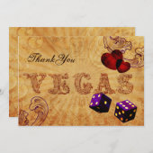 パープルサイコロヴィンテージベガスありがとう サンキューカード (正面/裏面)