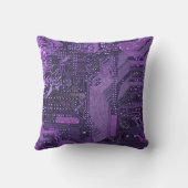 パープルサイバー回路ボードTech Art Electronics クッション (裏面)