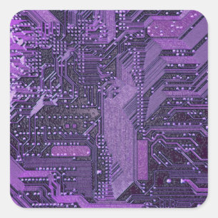 パープルサイバー回路ボードTech Art Electronics スクエアシール