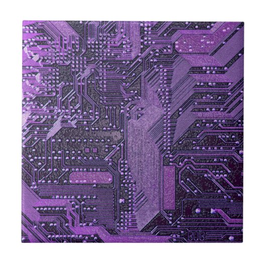 パープルサイバー回路ボードTech Art Electronics タイル (正面)